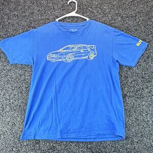 Subaru Logo Graphic Men's Blue Crew Neck Short Sleeve Knit T-Shirt M Regular
